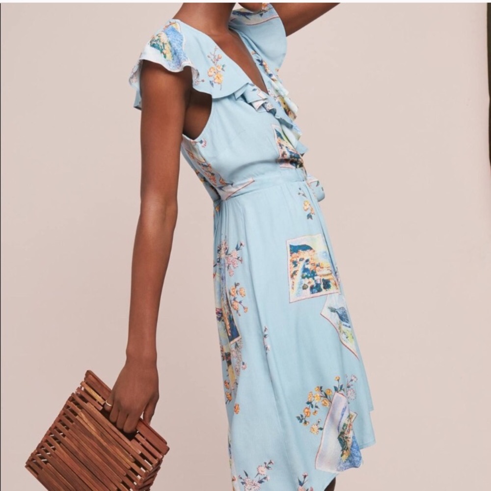 Anthropologie wrap dress xlarge 16 - Picture 2 of 2